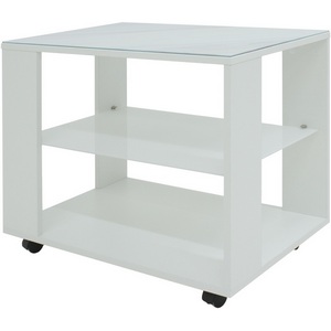 Изображение товара Стол на колесах журнальный с полкой BeautyStyle 5 белый/Luminar 189 Mebelik (прямоугольная столешница)