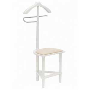 Изображение товара *Вешалка костюмная с сиденьем В 26Н белый/экокожа бежевый Mebelik 007820