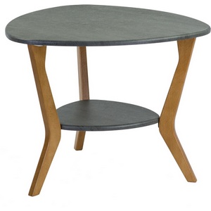 Изображение товара Стол журнальный с полкой BeautyStyle 15 серый бетон/бук Mebelik (треугольная столешница, 3 ножки)