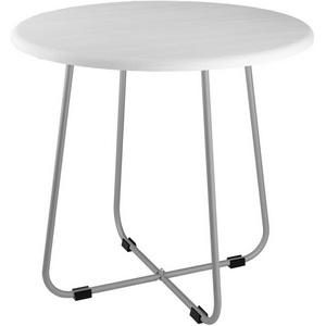 Изображение товара Стол журнальный BeautyStyle 14 белый/металлик Mebelik (круглая столешница, X-образная опора)
