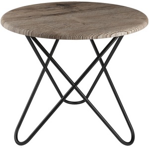 Изображение товара Стол журнальный BeautyStyle 20 дуб крымский состаренный/черный Mebelik (круглая столешница, 3 ножки)
