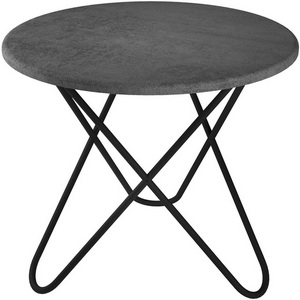 Изображение товара Стол журнальный BeautyStyle 20 серый бетон/черный Mebelik (круглая столешница, 3 ножки)