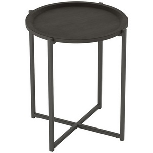 Изображение товара Стол журнальный Бьерн черный лофт/черный Mebelik (круглая столешница, X-образная опора)