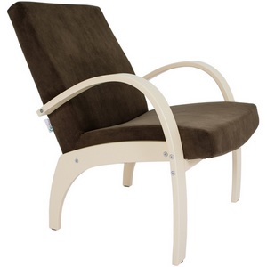Изображение товара Кресло для отдыха Денди шпон, Ткань ультра шоколад, каркас дуб шампань шпон от фабрики Mebelik