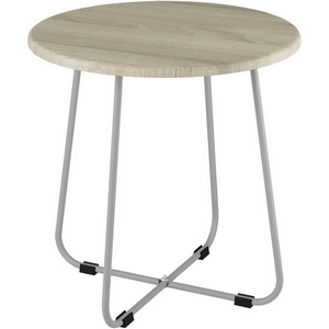 Изображение товара Стол журнальный BeautyStyle 14 дуб сонома/металлик Mebelik (круглая столешница, X-образная опора)