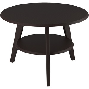 Изображение товара Стол журнальный с полкой BeautyStyle 17 венге/венге Mebelik (круглая столешница, 3 ножки)