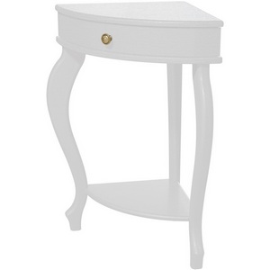 Изображение товара Консоль с ящиком угловая Элегант молочный дуб Л Mebelik (треугольная столешница, 3 ножки)