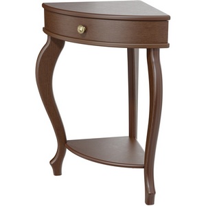 Изображение товара Консоль с ящиком угловая Элегант орех Л Mebelik (треугольная столешница, 3 ножки)