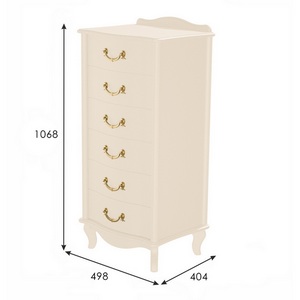 Изображение товара Комод с золотой фурнитурой Джульетта узкий 6 ящ., дуб шампань Л от фабрики Mebelik