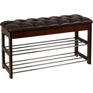 Изображение товара Банкетка Грейс орех, к/з Ева 1, каретная стяжка Л Mebelik арт.008581