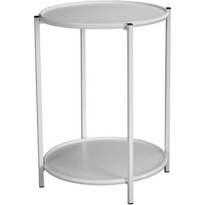 Изображение товара Стол журнальный с полкой BeautyStyle 21 белый/белый Mebelik (круглая столешница, 4 ножки)