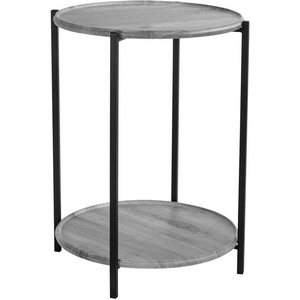 Изображение товара Стол журнальный с полкой BeautyStyle 21 орех гикори grey/черный Mebelik (круглая столешница, 4 ножки)