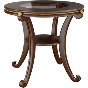 Изображение товара Стол журнальный Глория С орех Л Mebelik (круглая столешница, 4 ножки)