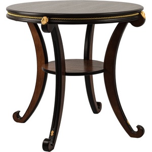 Изображение товара Стол журнальный с полкой Глория М орех Л Mebelik 008631 (круглая столешница, 4 ножки)