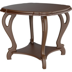 Изображение товара Стол журнальный с полкой Кофейный П орех Л Mebelik 008632 (круглая столешница, 4 ножки)