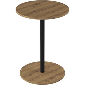 Изображение товара Стол журнальный Кат дуб вотан/черный Mebelik 008951 (круглая столешница)