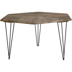 Изображение товара Стол журнальный BeautyStyle 23 дуб крымский состаренный/черный Mebelik 009002 (шестиугольная столешница, 3 ножки)