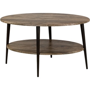 Изображение товара Стол журнальный с полкой BeautyStyle 29 дуб крымский состаренный/эбеновое дерево Mebelik 009066 (овальная столешница, 4 ножки)