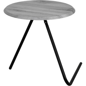 Изображение товара Стол журнальный Дуэт 7 орех гикори grey/черный Mebelik 009151 (круглая столешница, 2 ножки)