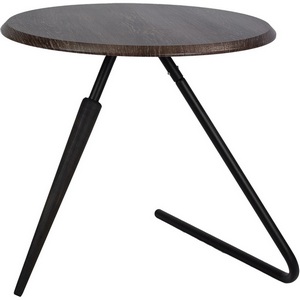 Изображение товара Стол журнальный Дуэт 7Н дуб шоле корич./черный/эбеновое дерево Mebelik 009211 (круглая столешница, 2 ножки)