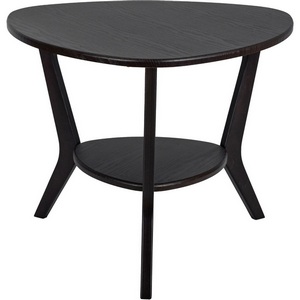 Изображение товара Стол с деревянной столешницей черный журнальный с полкой BeautyStyle 15 венге/венге Mebelik 009315 (круглая столешница, 3 ножки)