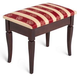Изображение товара Банкетка Ретро М с ящиком средне-коричневый, ткань полоса бордо Mebelik 009374