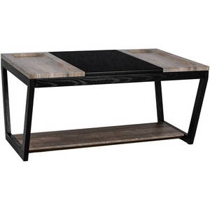 Изображение товара Стол журнальный BeautyStyle 33 дуб крымский состаренный/венге/стекло черное Mebelik 009407