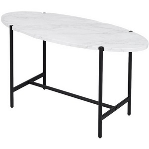 Изображение товара Стол журнальный МеталлАрт М025 белый мрамор/черный Mebelik 009498