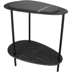 Изображение товара Стол журнальный МеталлАрт М036 черный мрамор/черный Mebelik 009500