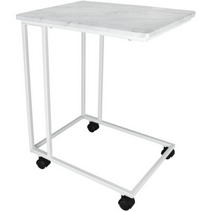 Изображение товара Стол приставной МеталлАрт М007 белый мрамор/белый Mebelik 009776