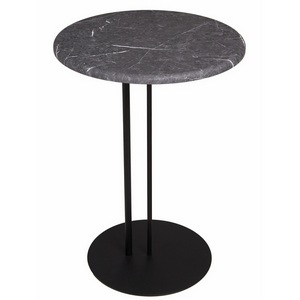 Изображение товара Стол приставной МеталлАрт М015 черный мрамор/черный Mebelik 009777