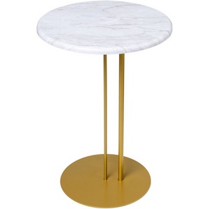 Изображение товара Стол приставной МеталлАрт М015 белый мрамор/золото Mebelik 009778