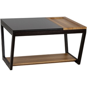 Изображение товара Стол журнальный BeautyStyle 31 дуб вотан/черный/стекло черное Mebelik 009855