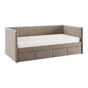 Изображение товара Кровать с ящиками Твикс (Софа) 90х200 см Mebelson (ДСП,Велюр/Латте) арт.171562,2763