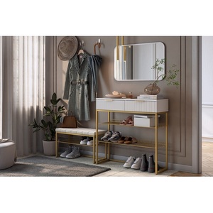 Изображение товара Обувница Классная 1 Mebelson (ЛДСП,Металл/Светлое дерево,Белый,Золотой) арт.172188,3326