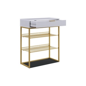 Изображение товара Обувница Вельвет Mebelson (ЛДСП,МДФ,Металл/Светлое дерево,Белый,Золотой) арт.173128,3326