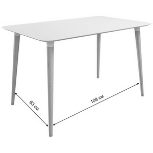 Изображение товара Стол обеденный Сканди 1 Mebelson (МДФ/Белый) KM-0213.1903 (прямоугольная столешница, 4 ножки)