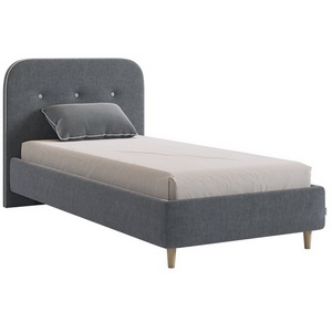Изображение товара Кровать с основанием Лео 90х200 см, цвет графит (велюр)/галька (велюр) Mebelson (арт.KM0.9-19.2346)