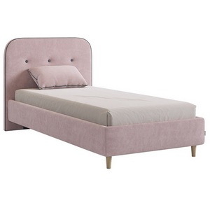 Изображение товара Кровать с основанием Лео 90х200 см Mebelson (ЛДСП,Ткань,Велюр/Светло-розовый,Графит) арт.KM0.9-19.2348