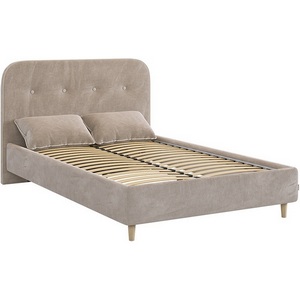 Изображение товара Кровать с основанием Лео 120х200 см Mebelson (ДСП,Дерево,Велюр/Латте,Капучино) арт.KM1.2-19.2765