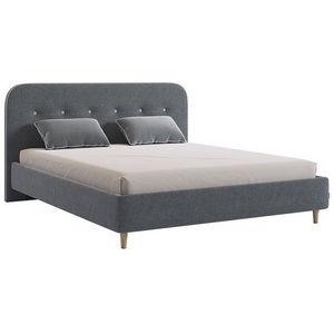 Изображение товара Кровать с реечным основанием Лео 160х200 см Mebelson (ЛДСП,Ткань,Велюр/Графит,Серый) арт.KM1.6-19.2346