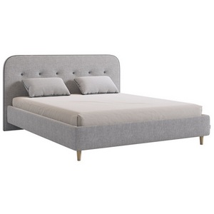 Изображение товара Кровать с основанием Лео 160х200 см Mebelson (ЛДСП,Ткань,Велюр/Серый,Графит) арт.KM1.6-19.2350