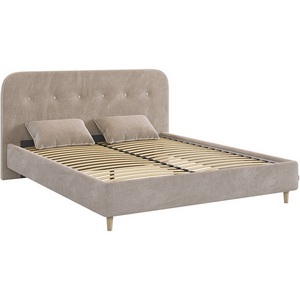Изображение товара Кровать с основанием Лео 160х200 см Mebelson (ДСП,Дерево,Велюр,Металл/Латте,Капучино) арт.KM1.6-19.2765