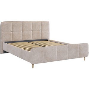 Изображение товара Кровать с основанием Грета 160х200 см Mebelson (ДСП,Дерево,Велюр,Металл/Светло-желтый) арт.KM1.6-22.2758