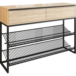 Изображение товара Обувница Крафт 2, цвет черный муар/дуб сонома Mebelson (арт.LMN-02.1797)