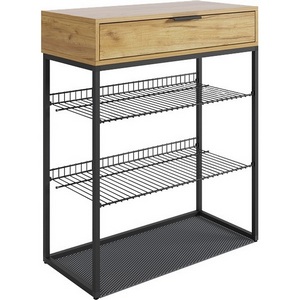 Изображение товара Обувница Краш, цвет черный муар/дуб крафт золотой Mebelson (арт.LMN-13.2555)