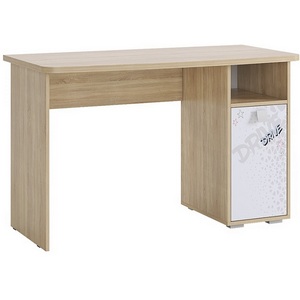 Изображение товара Стол 120x60 см с ящиком и полкой Mebelson Энерджи (ЛДСП, пластик/Дуб сонома, белый) MDE-05.1623 120x60 см (прямоугольная Стол 120x60 смешница)