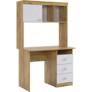 Изображение товара Стол с ящиком и полкой, цвет дуб крафт золотой/белый Mebelson Форсаж (арт.MKF-05.2725) (прямоугольная столешница)