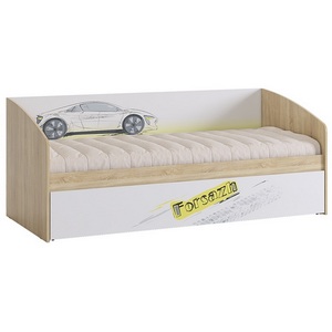 Изображение товара Форсаж кровать длиной 200 см , цвет дуб сонома/белый Mebelson (арт.MKF-07.1623)