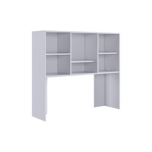 Изображение товара Стеллаж деревянный высотой 100 см Лайт-2 Надстройка стола компьютерного 1200 Mebelson (ЛДСП/Белый) арт.NKL02S1.2.1477